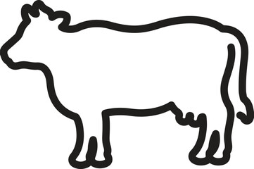 cow icon, farm animal line sign isolated on white background - editable stroke vector illustration eps10