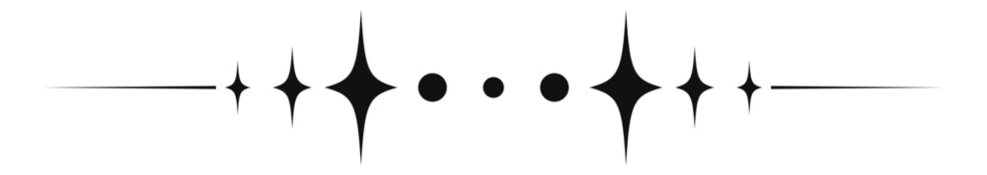 Flare border separator sparkle divider decoration illustration vector