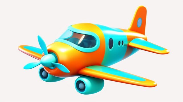 recommend clip art: cute airplane icon bright colors cartoon style Ai Generative
