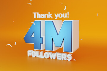 Thank you 4M followers celebration, four Million Greeting card for 4000000 social Followers
