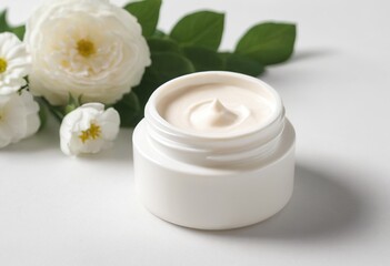 cosmetic cream with flower