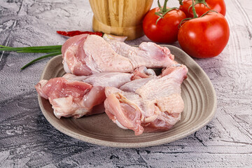 Raw turkey shoulder wing for cooking