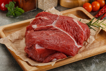 Raw beef meat piece for cooking
