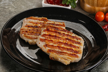 Tasty grilled pork meat steak