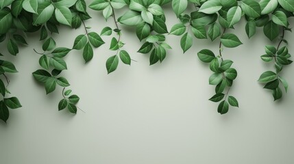 : A wall of green leaves, isolated against a neutral background 