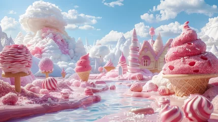 Foto op Canvas A whimsical landscape of Ice Cream Land © Media Srock