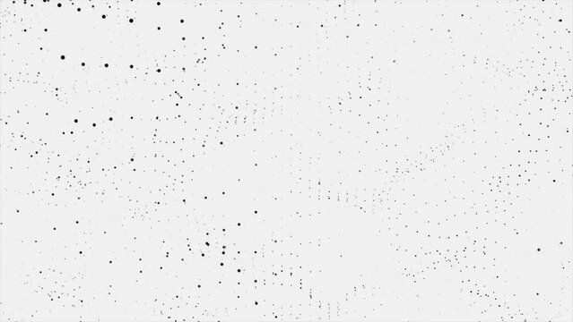 Innovative white and black background of black dots move smoothly