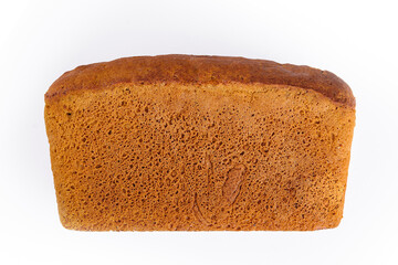 Black bread in the form of a brick