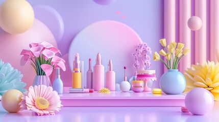 A table topped with lots of different types of cosmetics