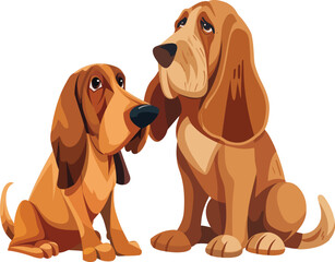 vector bloodhound dog cute - obrazy, fototapety, plakaty
