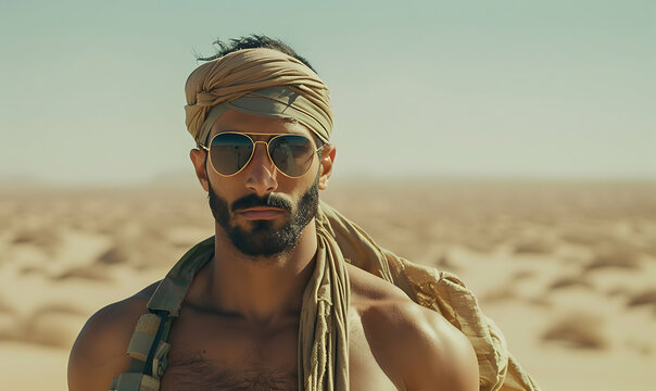 military man in desert photo