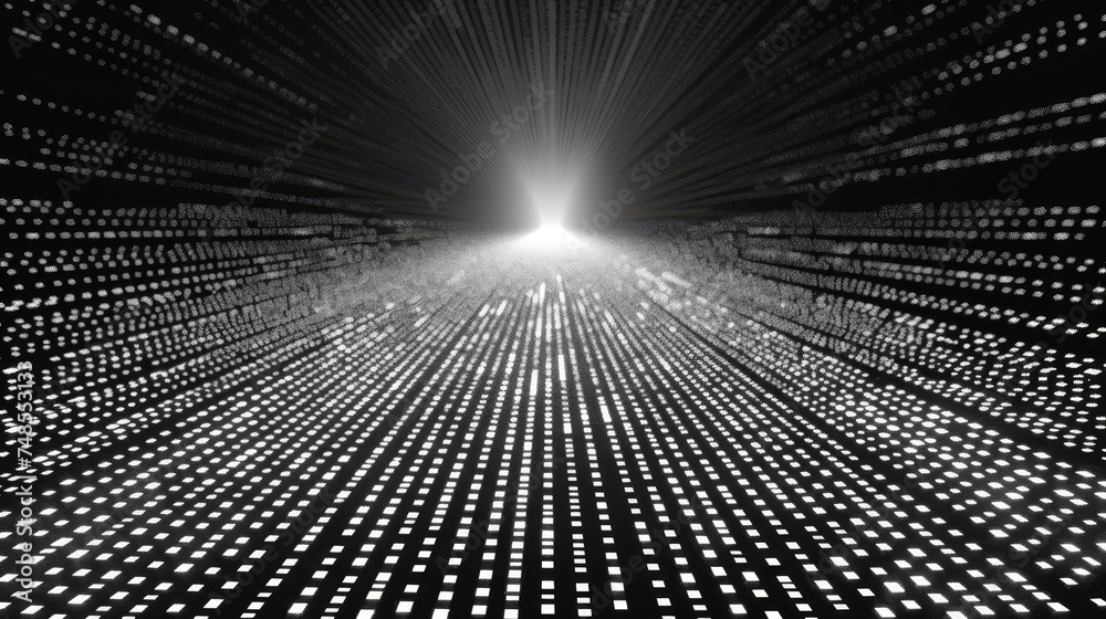 Poster Concept of digital transformation. Binary code. Programming.