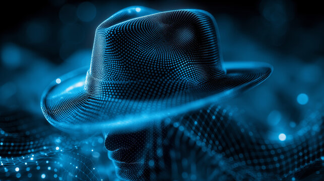 Digital person emerging from dark web - Online threat appearance mastermind manipulating masses behind the scene concept