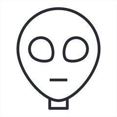 Alien  head isolated on white background vector illustration. Extraterrestrial alien face or head symbol line art vector icon for apps and websites.