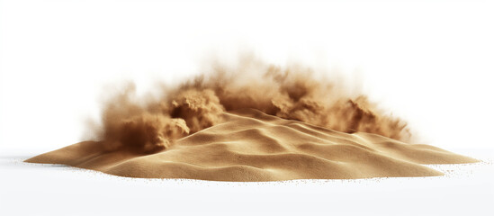 Sandstorm Over Dunes on a Plain Background