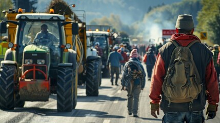 Naklejka premium Argotechnology Industry Workers Demonstration, Agricultu