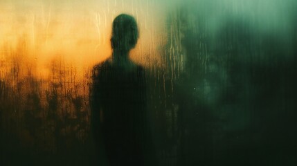 Echoes of Isolation: A figure amidst blur, echoing the isolation felt in mental health battles. - obrazy, fototapety, plakaty