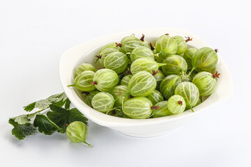 Sweet ripe gooseberries in the bowl