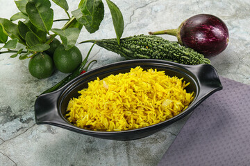 Indian cuisine - Lemon rice with spices
