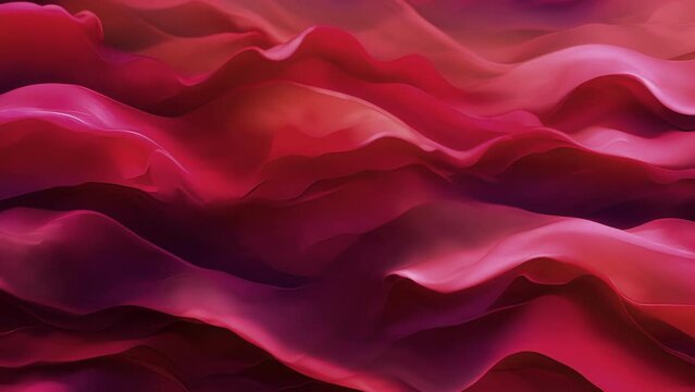 Closeup of layers of overlapping ripples on a burgundy fabric resembling the layers of red rock formations.
