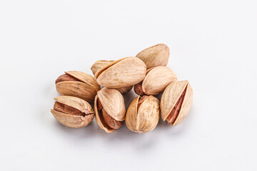 Salted tasty pistachio nuts heap