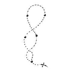 Holy Rosary design.Christian Art for print or use as poster, card, flyer, tattoo or T Shirt