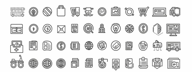 Mega set of icons in trendy line style. Business, ecommerce, finance, accounting