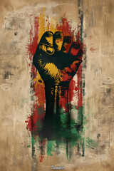a fist for freedom day juneteenth