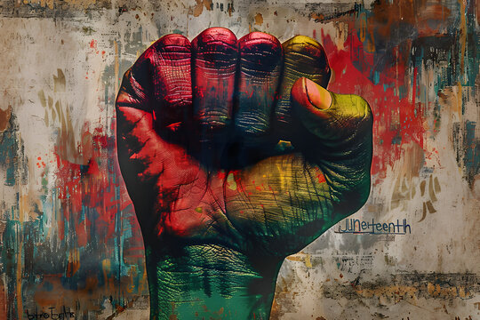 a fist for freedom day juneteenth