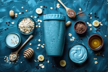 protein shake recipe for breakfast - obrazy, fototapety, plakaty