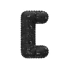 3D inflated balloon Square brackets Symbol/sign with black sloth animal cartoon pattern
