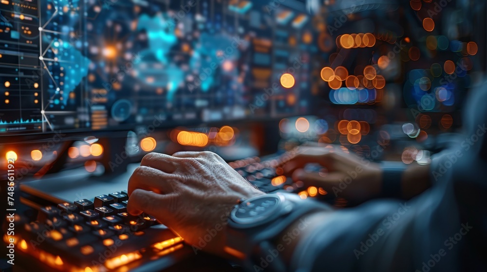Aufkleber Digital technology, software development, cyber security, cloud computing, and data management. Coding programmer with a background in data centers.