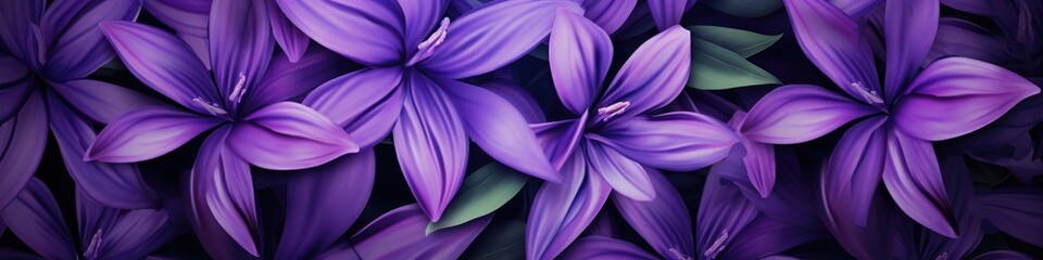 Background of green leaves and purple lily flowers. Juicy bright foliage.The texture of large leaves and buds. Beauty is in nature.