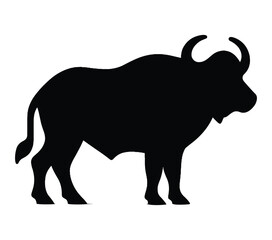 African Buffalo. Vector image. White background.