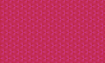 3D realistic pinkish red gradient pattern. Modern cube texture. seamless pattern Background. Repeating tiles. Triangular volumetric elements of different random size. 3D illustration. EPS 10