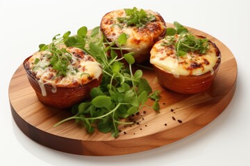 breakfast with Scrambled egg muffin cups professional advertising food photography