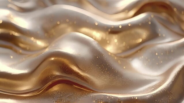 Closeup of a shimmering copper texture with rippled waves creating a unique and dynamic surface.
