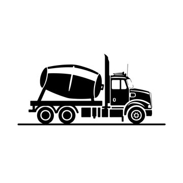 Heavy Concrete Truck Vector Logo