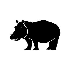 Hippo Silhouette Vector Logo