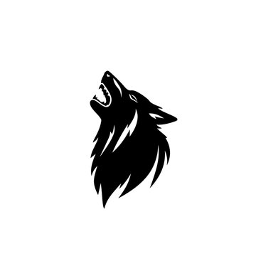 Howling Wolf Design Vector Logo