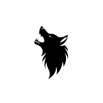 Howling Wolf Design Vector Logo