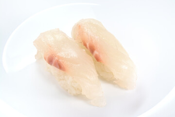 鯛の握りずし2貫白バック