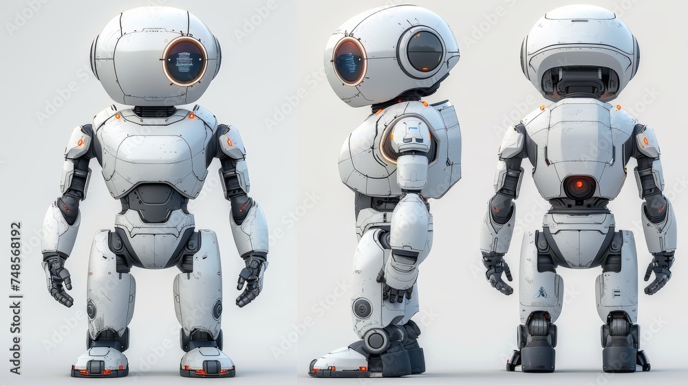 Aufkleber A vector robot with three wheels