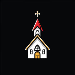 Church logo vector illustration on black background