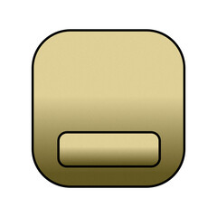 golden square isolated on white with nametag 