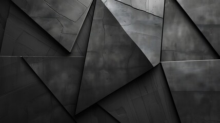 Dark geometric shapes with a rough concrete texture.