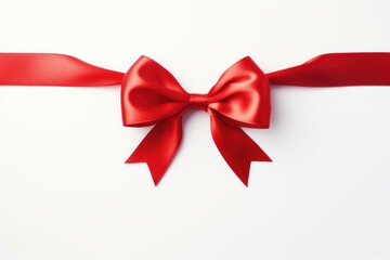 Festive Red ribbon mockup gift. Heart day. Generate Ai