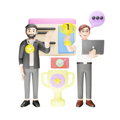 Team Success - 3D Character Illustration in Business