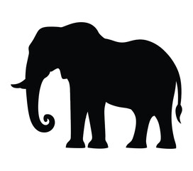 African Elephant silhouette icon. Vector image.