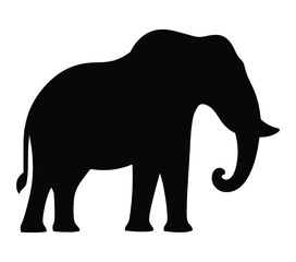Black and white vector illustration of African Elephant.